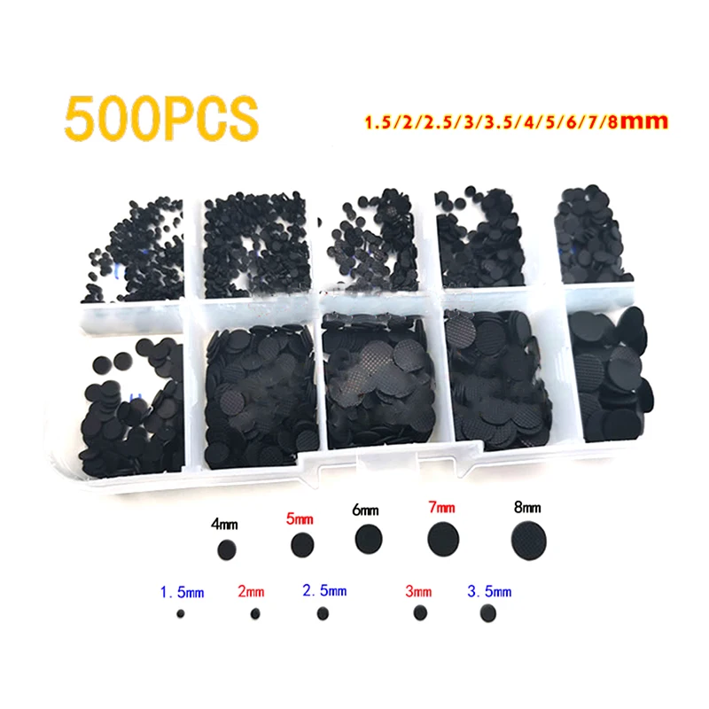 1.5-8mm Conductive Rubber Pads Keypad Repair Kit For IR Remote Control Conductive Rubber Buttons Different Sizes 500pcs/box