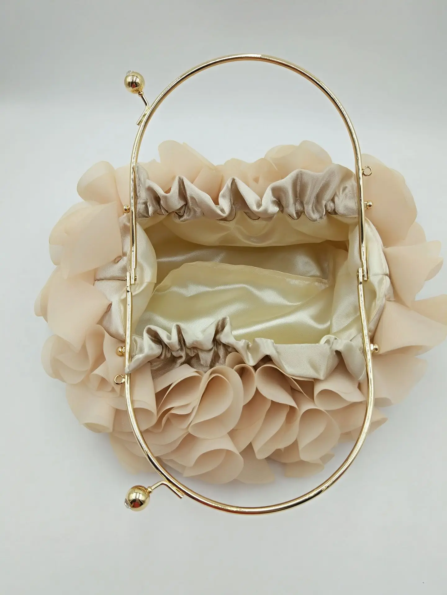 Korean Version Women Silk Flowers Holding Bag Silk Dinner Bride Wedding Dress Bag