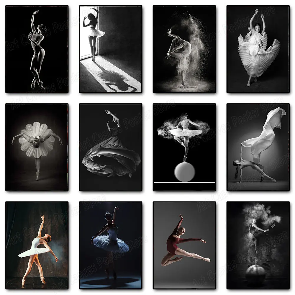 

Ballet Dancer Dancing Poster Art Atmosphere Fashion Simple Canvas Painting Wall Luxury Living Room Home Decor Cuadros Gift
