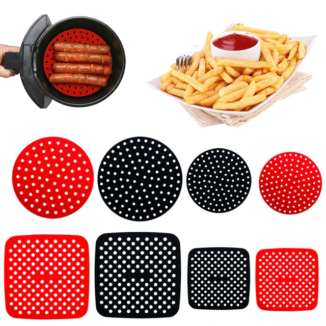 Reusable Air Fryer Liners Non-stick Silicone Square/round Pad Basket Mat