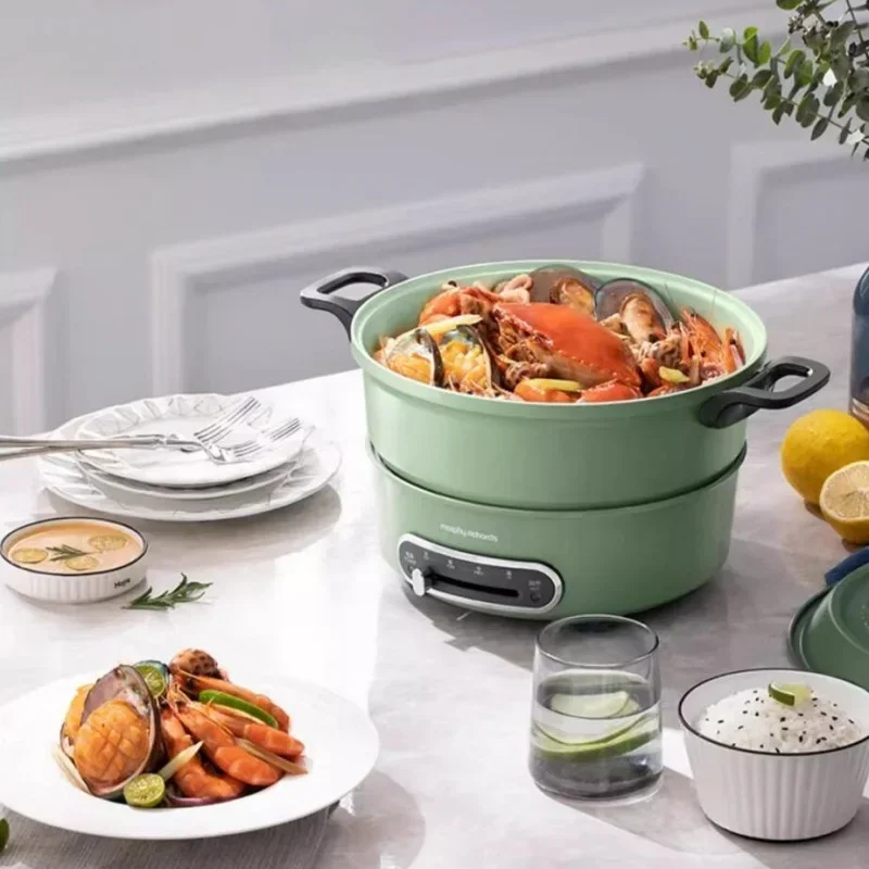 Morphyrichards 220V Multi Pot Electric Hotpot Household 3L Split Double Flavour Hotpot Electric Frying Pan Electric Cooker 2