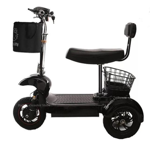 Patinete eléctrico plegable para adultos, Scooter de 3 ruedas con asiento,  8 pulgadas, 500W, 48V - AliExpress
