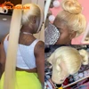 Straight 250 Density 13x4 13x6 360 Lace Front Wig Human Hair Pre Plucked Remy Brazilian Blonde 613 Lace Frontal Wigs 36 38 Inch 1