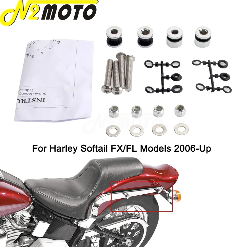 Detachable Sissy Bar Backrest Docking Hardware Kit for Harley Softail