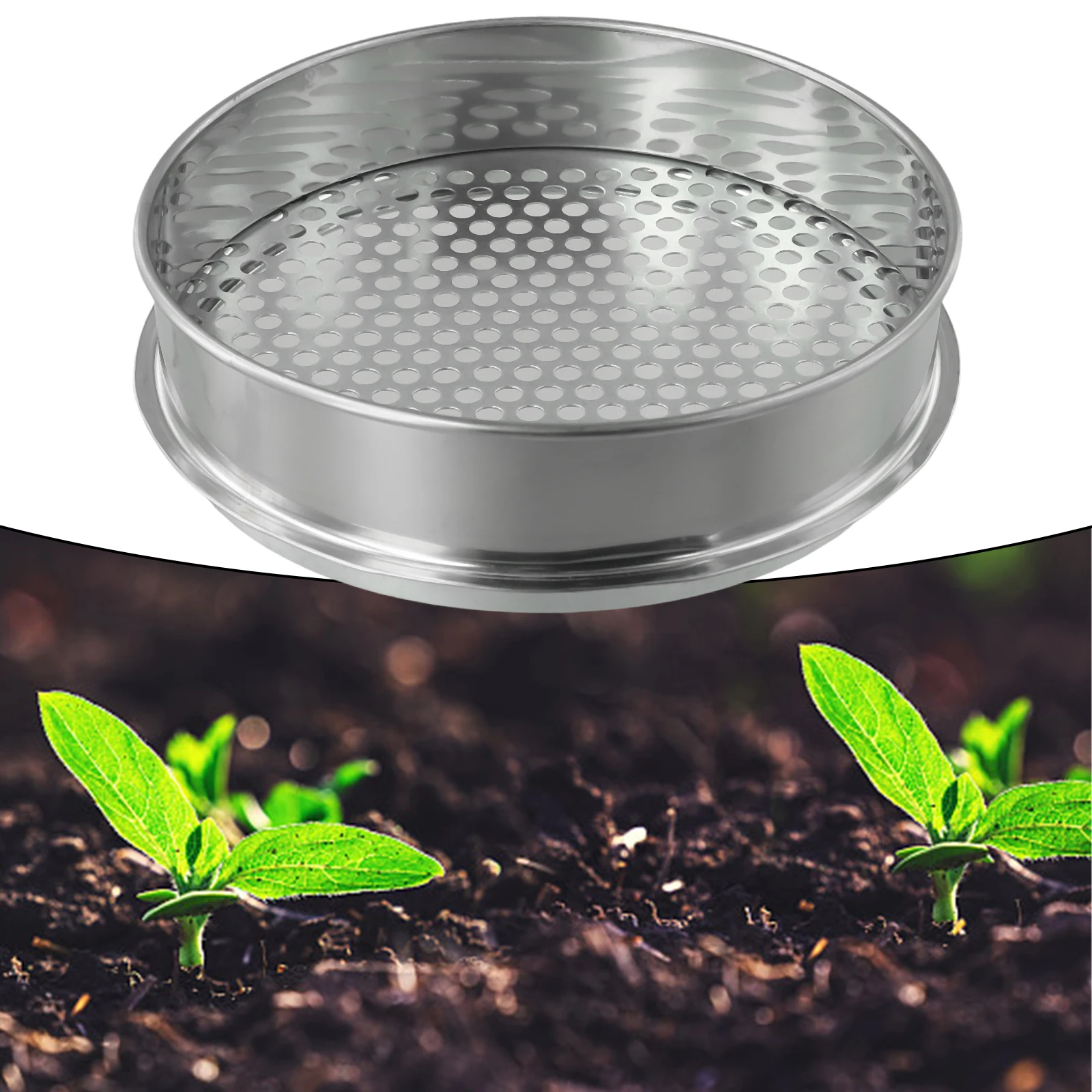 6/7mm Garden Plants Soil Sieve Stainless Steel Mesh Soil Sieve Strainer For Fruit Vegetable Plant Planting Gardening Tools 3