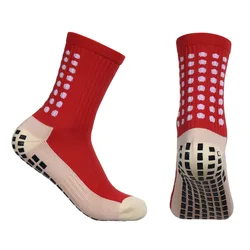 Enhanced Performance Anti-Slip Sports Socks with Breathable Silicone Grip for Outdoor Activities (Red)