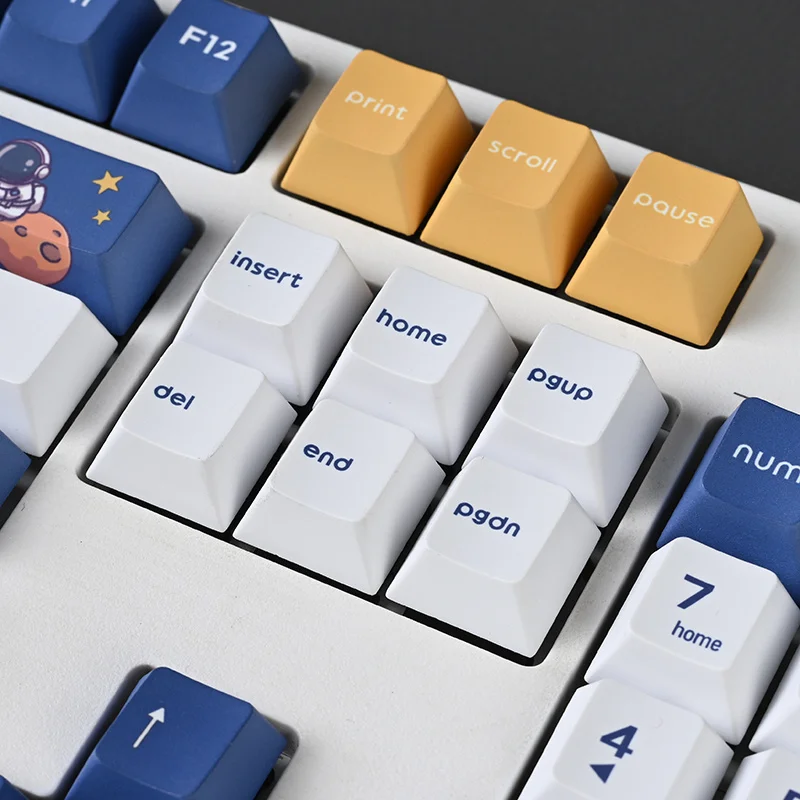 astronauta tema keycaps pbt tintura sublimação chave tampões cherry perfil keycap para