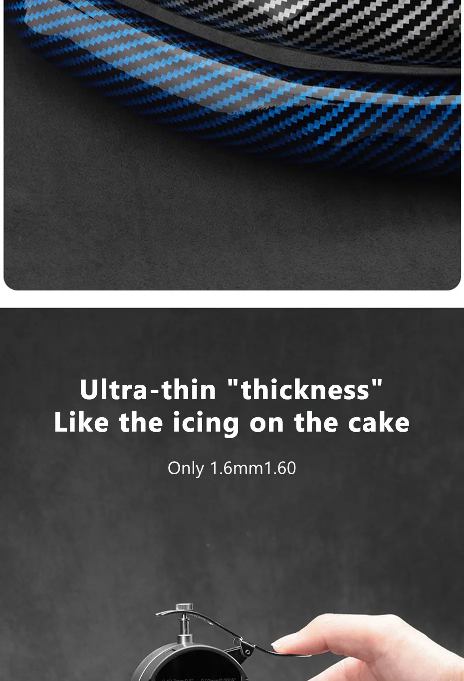 SEAMETAL 38 cm Auto Lenkrad Abdeckungen Innen Nicht-slip Carbon Faser Auto Lenkräder Abdeckung Schutz Anti Scratch Abdeckung – Detail 6