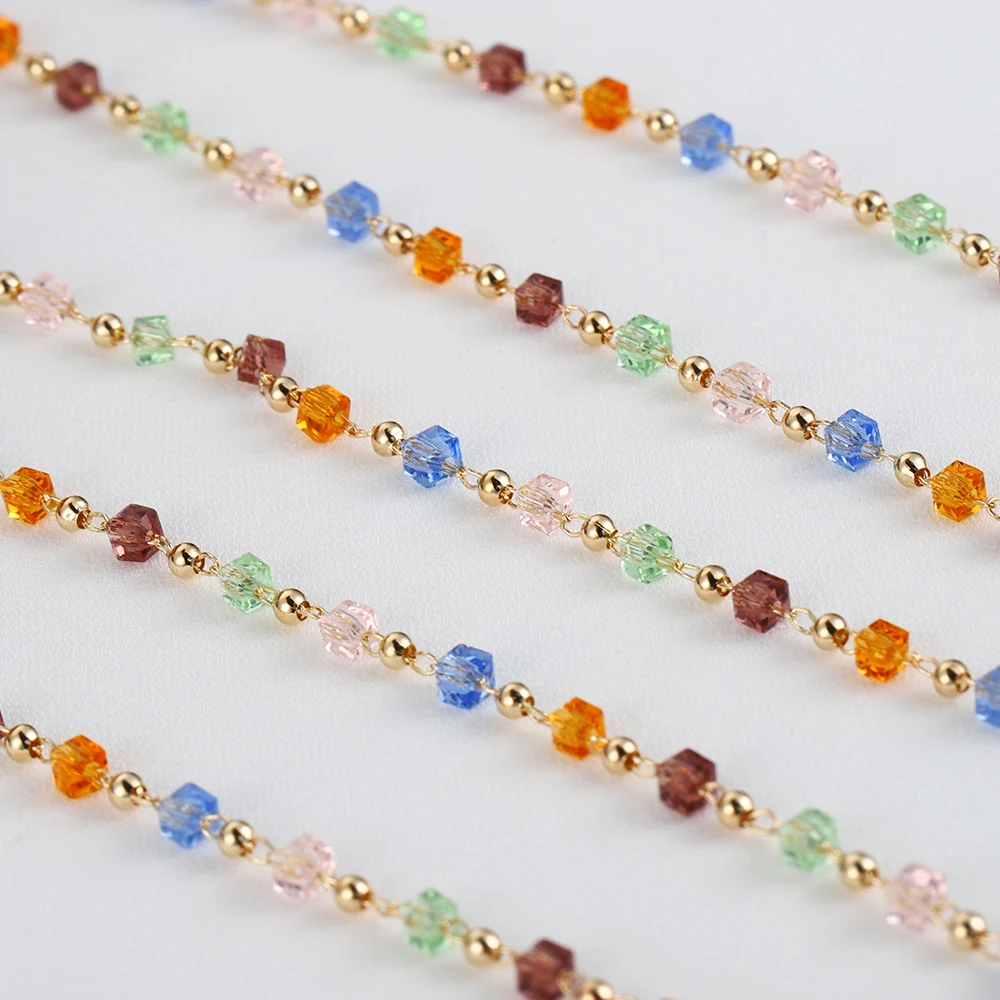 Bohemian KC Gold Bead Chain for DIY Jewelry Crafting - 1 Meter