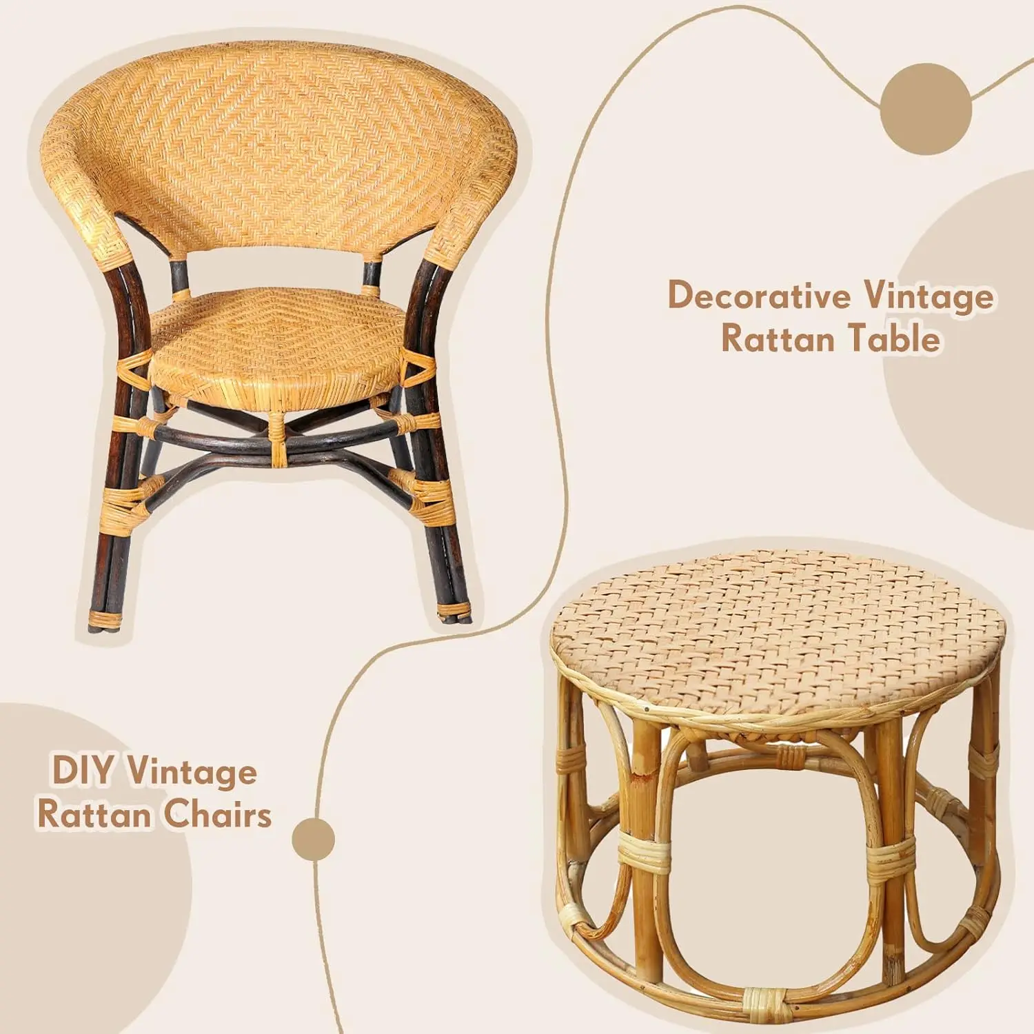 35-55cm Breite Natürliches Rattan-Rollgewebe, Großformatiges Flechtmaterial 2,5-5 m Rattanrohr Rattanstoff für Schranktüren – Detail 2