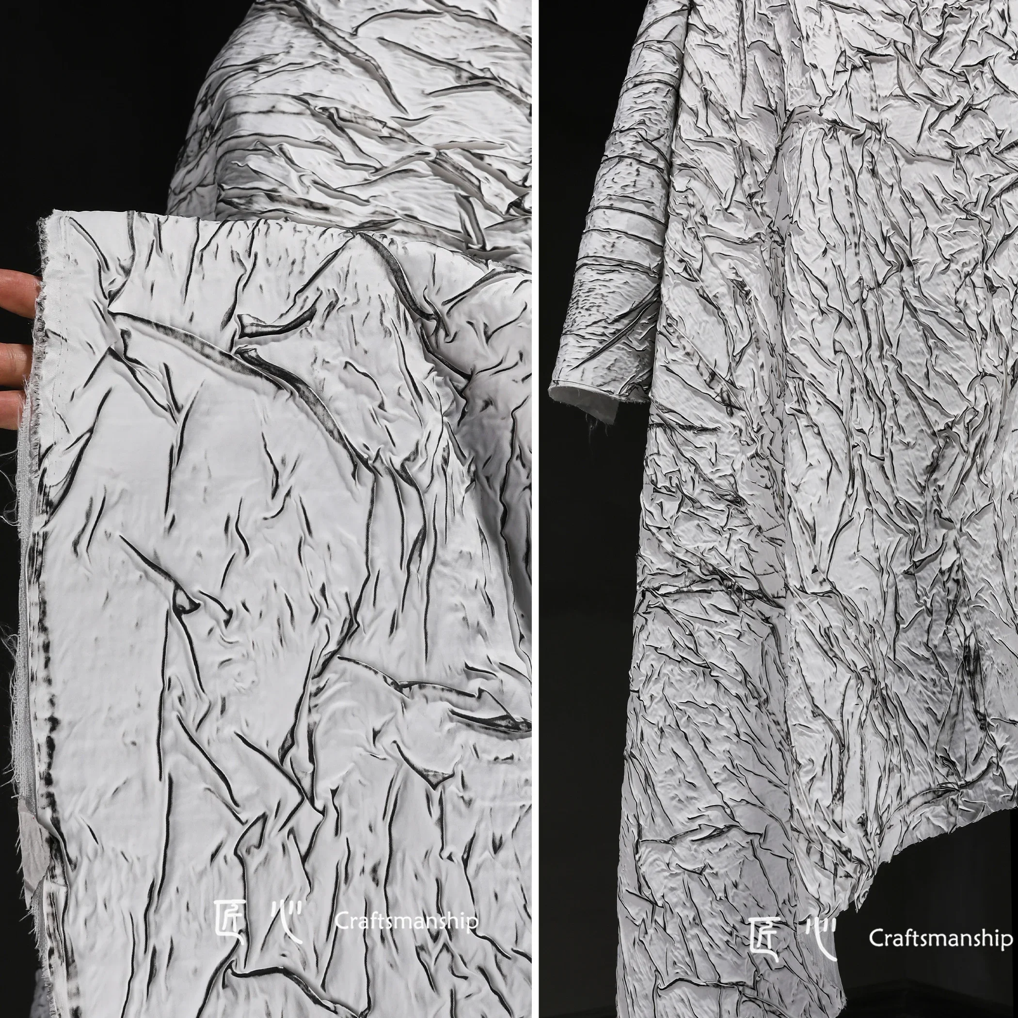 Vernice bianca linea nera sfregamento colore Texture tessuto goffrato crepa  irregolare giacca creativa abito abbigliamento tessuto firmato - AliExpress, image size:2100x2100