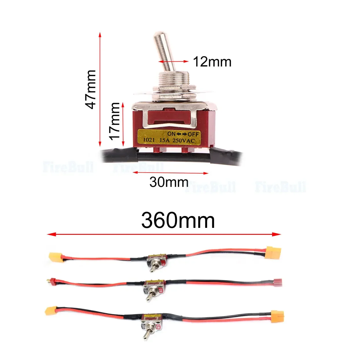 RC Motor ESC Battery Power ON-OFF 15A Rocker Switch High Load Large ...