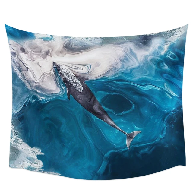 Sea Ocean Dolphin Whale Printed Large Tapestry Hippie Wall Hanging Boho  Tapestries Room Art Decor Aesthetic Mats Sheet Blanket - AliExpress