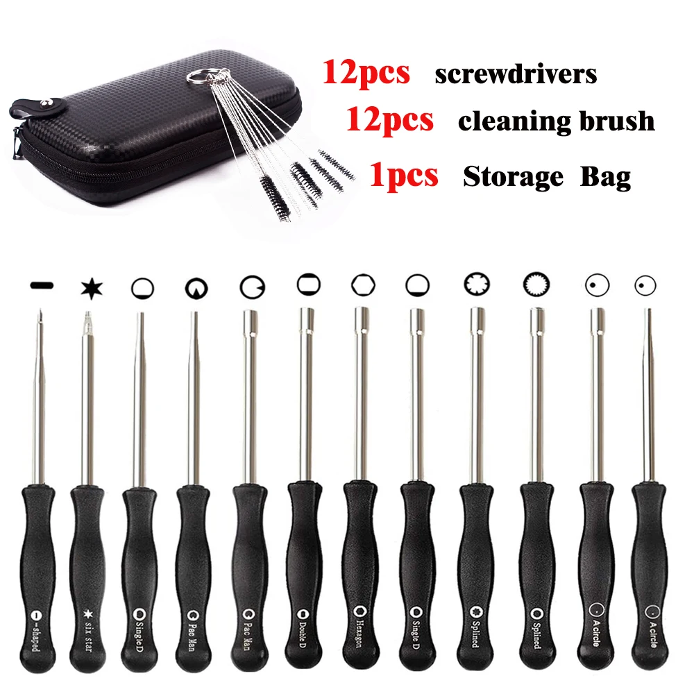 Carburetor Screwdriver Adjustment Cleaning Brush Tool Set Kit for 2-Cycle Small Engine Trimmer Weedeater Chainsaw carburetor adjustment tool screwdriver kit cleaner engine ignition tester for common 2 cycle carburator engine string trimmer w