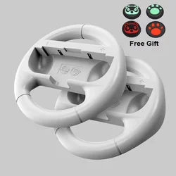 Dual Racing Game Steering Wheel & Joypad Grip Set for Enhanced Gaming Experience (WHITE)
