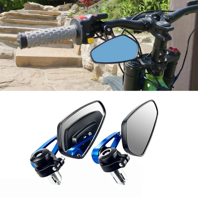 1Pair CNC Aluminum Motorcycle Bar End Rearview Mirrors Anti-Glare Side Mirror For Honda Yamaha Kawasaki Suzuki Motorbike Parts