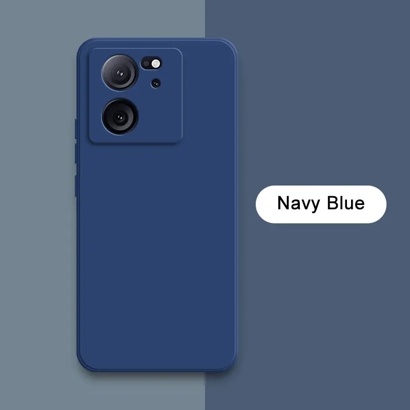 Square Liquid Silicone Waterproof Phone Case with Camera Protection - Soft Back Cover
