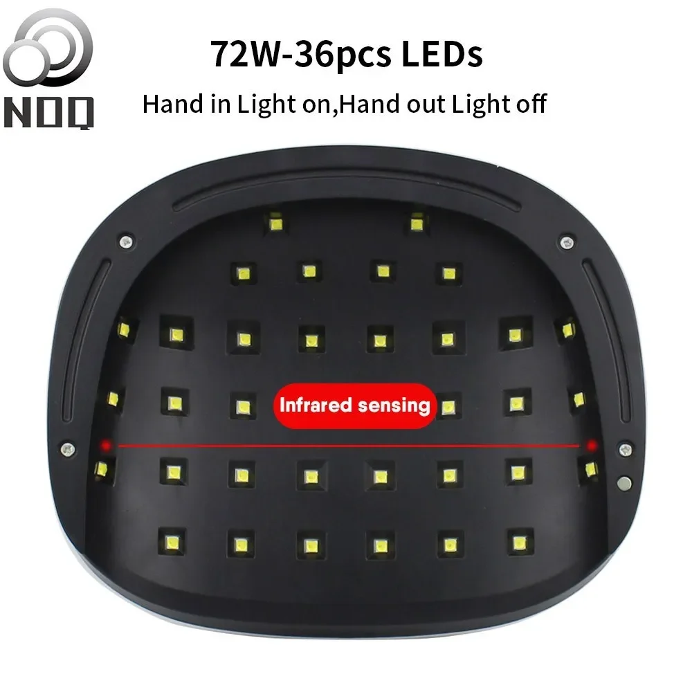 NOQ SUN H4 Plus Max72W Lamp for Manicure Nails Two Hands Sun UV LED Gel Polish Nail Dryer 36 Leds Manicure Machine 4