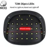 NOQ SUN H4 Plus Max72W Lamp for Manicure Nails Two Hands Sun UV LED Gel Polish Nail Dryer 36 Leds Manicure Machine 4