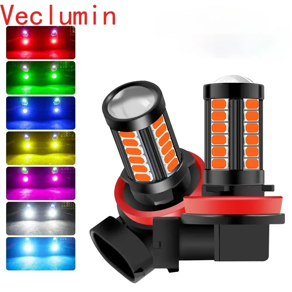 H11 H8 H4 H7 9005 9006 LED Fog Light Bulbs Extremely Bright Car DRL Driving Fog Lights 5730 33SMD 12V White/Amber/Red/Blue/Pink led light led bulb led fog light fog and headlight bulbs