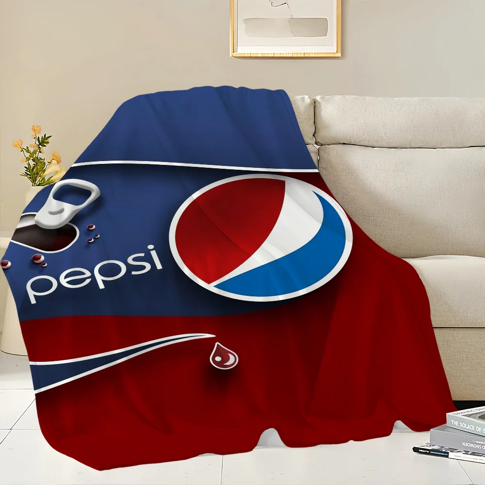 Fashion P-pepsi C-cola Logo Blanket Skin friendly comfort warm soft plush blanket suitable sofa living room office bedroom 2