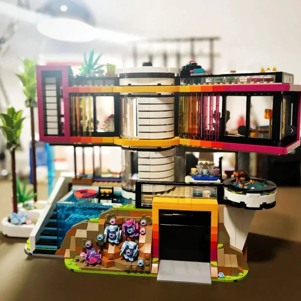 Compatible Andrea's Modern Mansion Building Block Bricks Set Villa House Street View Ideas Children Toy For Friends Gift