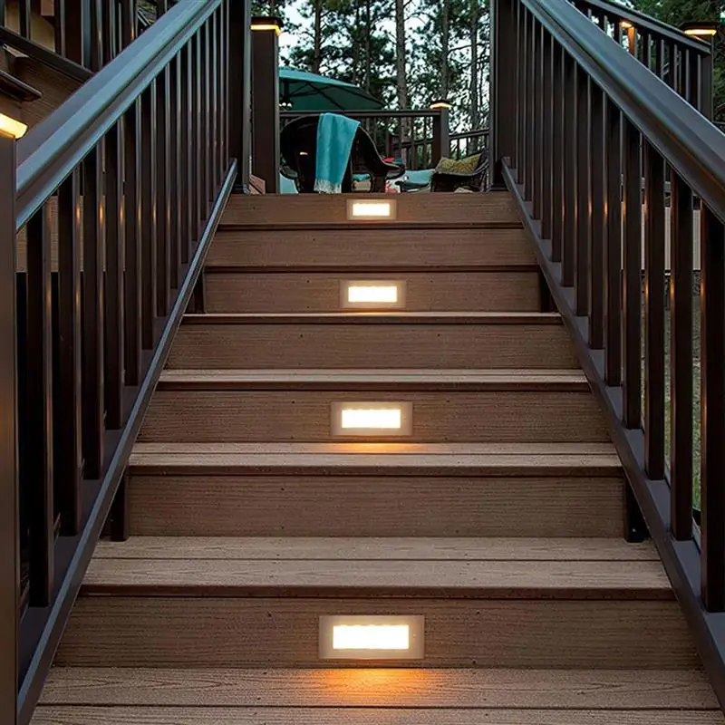 surface mounted led stair light step light foot light waterproof wall light indoor and outdoor garden corridor step light ip65 Decorative Floor Lamp Outdoor Landscape Wall Embedded Corner Lamps Stair Step Lights Waterproof 3W Led Garden Underground Light