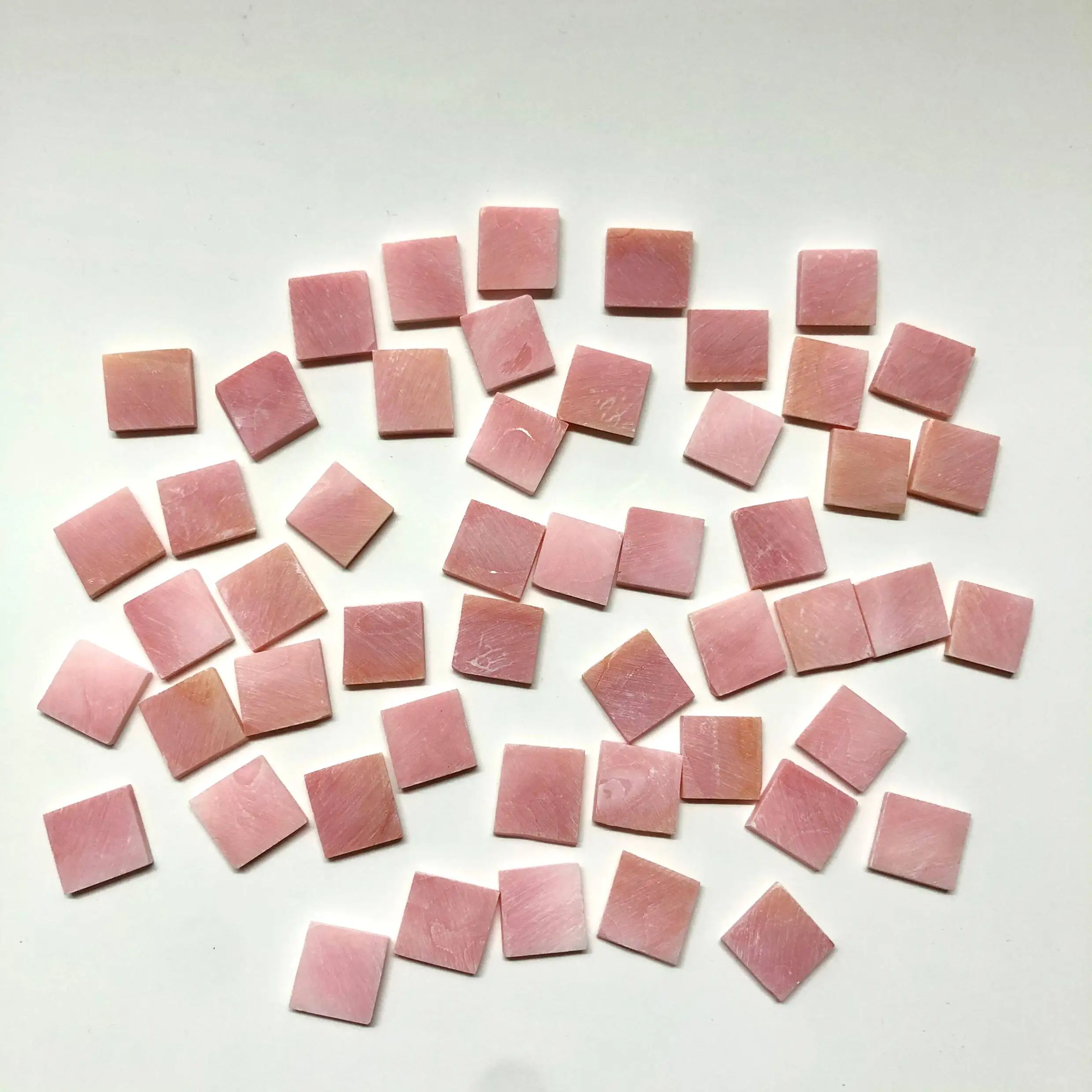 5 개/갑 14x14x3mm 천연 핑크 진주 쉘 슬라이스 악기 액세서리 DIY 쥬얼리 만들기 반지 펜던트