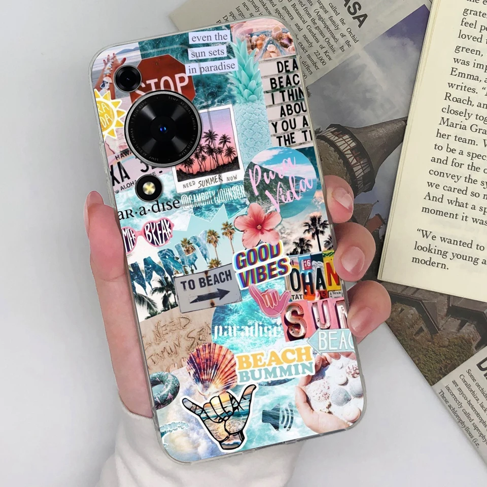 Transparent Love Heart Flower Shockproof Case