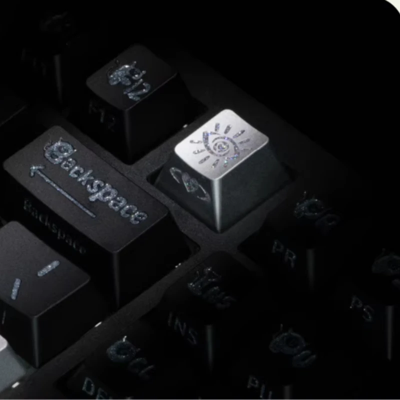 진실의 눈 테마 금속 키캡 알루미늄 합금 CNC 맞춤형 1U/2.25U 키캡 (MX 스위치용) 기계식 키보드 액세서리