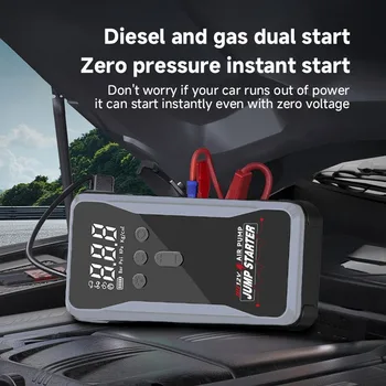 1500A Auto Salto di Avviamento Accumulatori E Caricabatterie Di Riserva Portatile 150PSI Pompa di Aria Batteria Per Auto Booster di Emergenza Dispositivo di Avviamento Auto Avviamento 2025