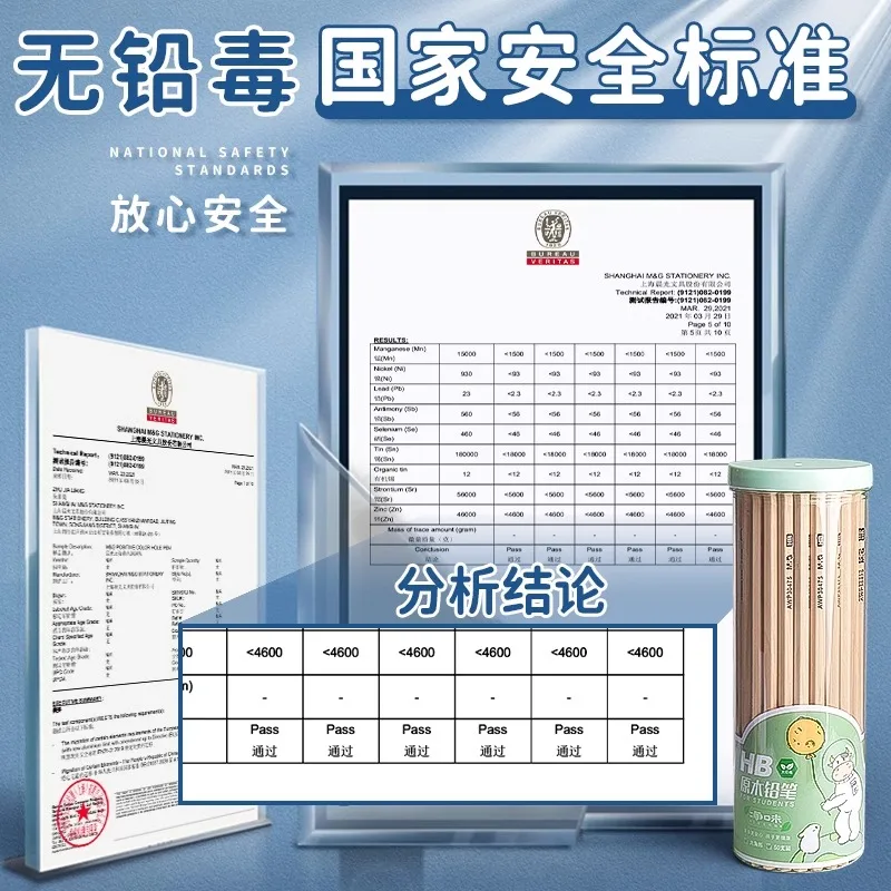 M&G 2B Pencil Log Stick 50 Triangular Wooden Pencils Student Exam Writing Art Drawing Wooden Pencils 2