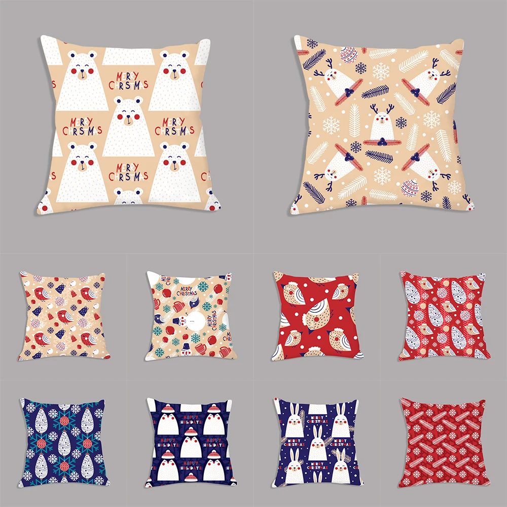 

Рождественские украшения, Мультяшные милые животные, фотообои для дома, гостиной, дивана, квадратная фотография