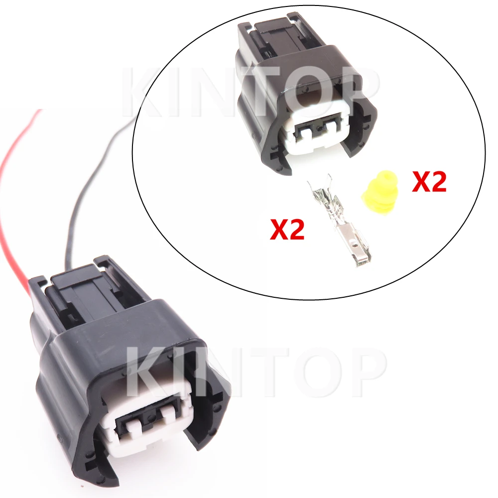 

1 Set 2 Pins Auto Display Wiring Connector Waterproof Plug With Wires 6189-0773 Car Socket Starter With Terminal and Rubber Seal