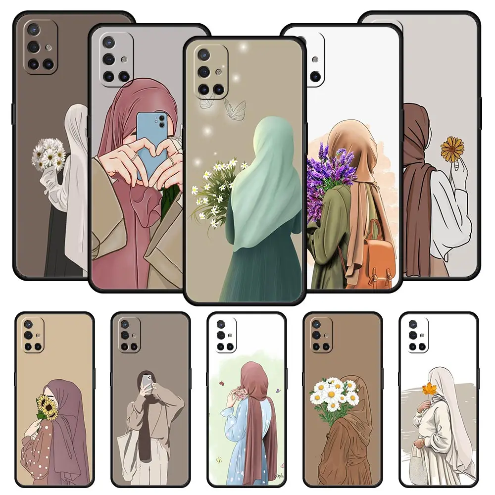 Elegant Muslim Arabic Girl Soft Phone Case - Stylish Protective Cover