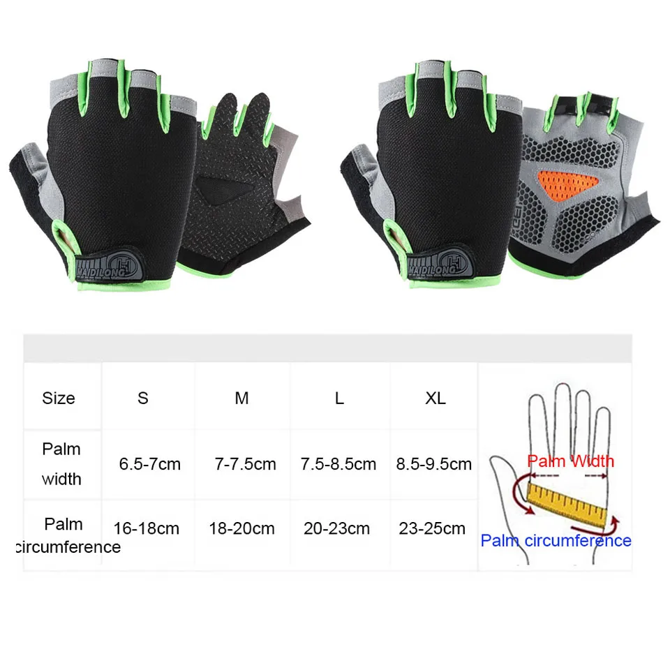 GTUBIKE Weightlifting Gloves Half Finger Gym Equipment Exercise Shock Absorbent Non-slip Sports Outdoor For Men And Women