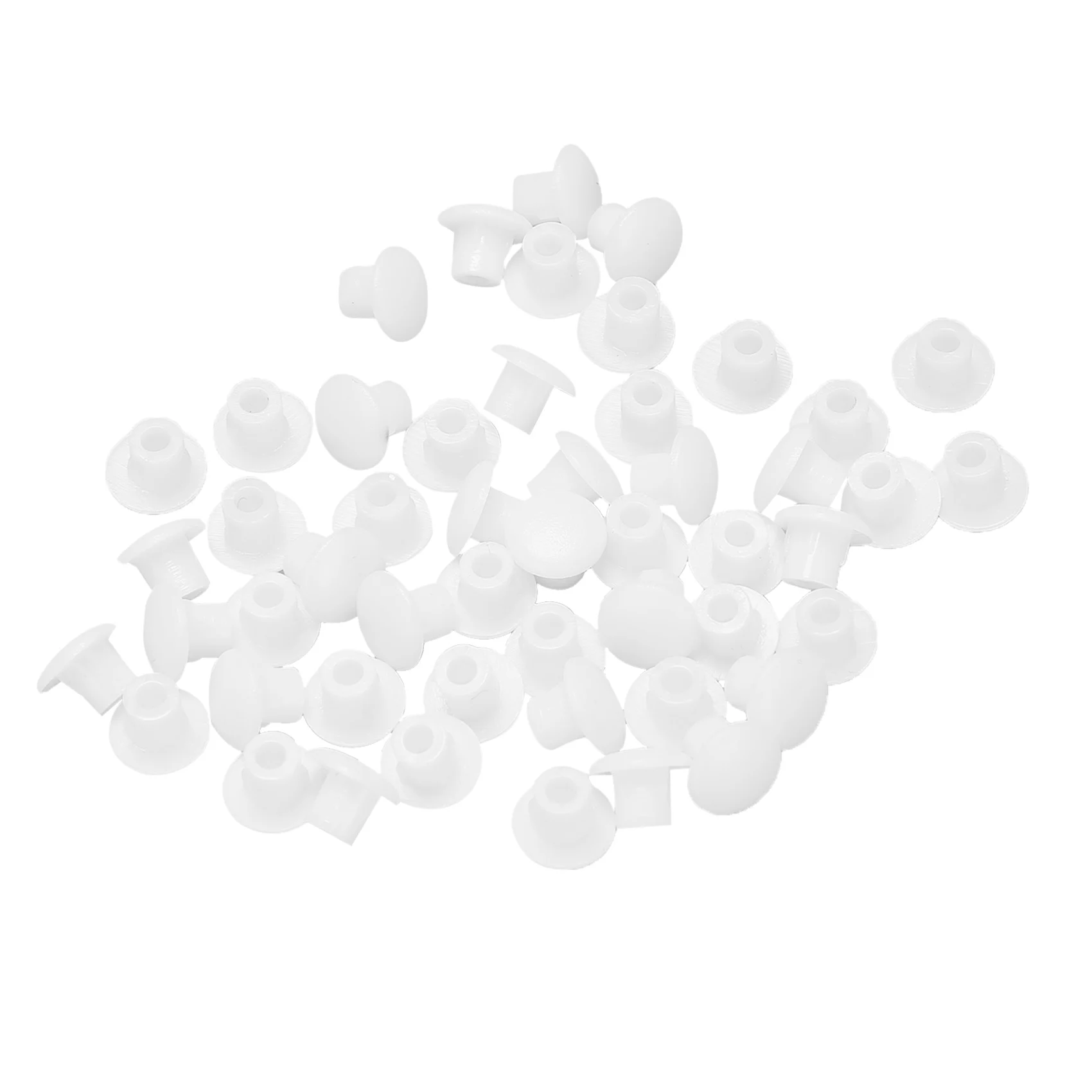 최신 플라스틱 둥근 모양의 커버 스크류 캡 뚜껑 흰색 50pcs 5mm 직경 구멍