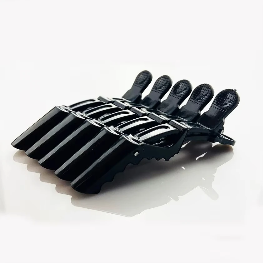 6Pcs 미용 악어 클립 살롱 펌 헤어 염료 플라스틱 머리핀 가발 클립 이발 파티션 스타일링 클립 용품