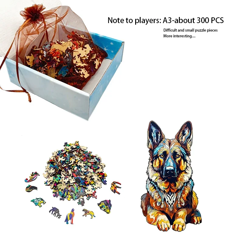 Puppy Dog Cat 3D Animal Puzzles Wooden Puzzle Adult Kids Jigsaw Puzzles Montessori Games Children Christmas Gifts Toys 4
