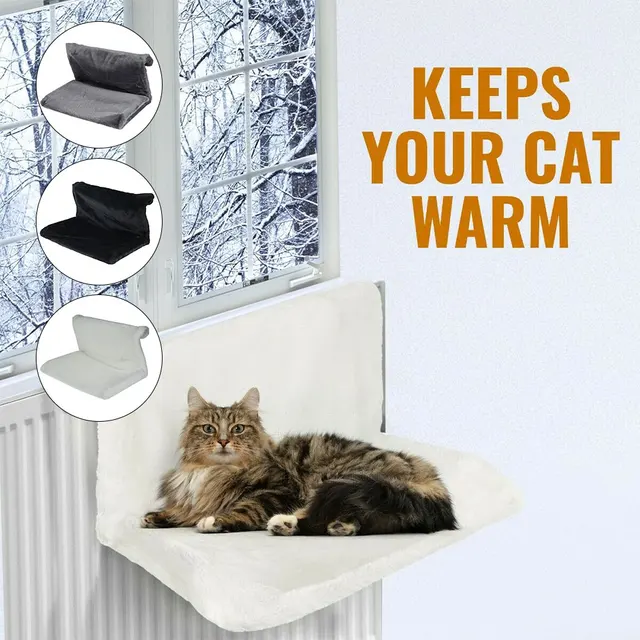 2PCS/1PCS Pet Cat Animal Hammock Luxury Radiator Bed Hanging Winter Warm Fleece Basket Hammocks Metal Iron Frame Sleeping Bed 5