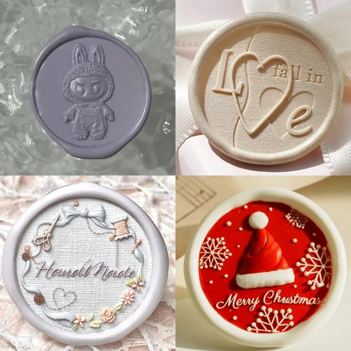 Self Ink Stamps Fire Seal Stamp Head Squeeze Rose Maple Leaf Christmas Hat Special Brass Head Embossed Stamp Toy Envelope Seal gift