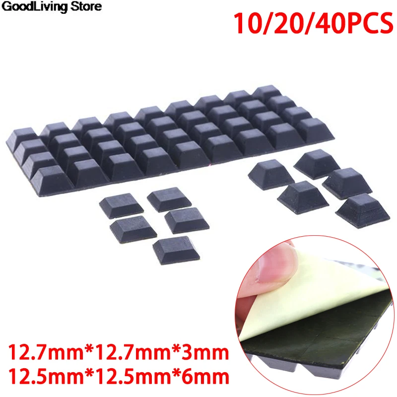 Furniture Foot Mats Furniture Foot Protector Furniture Leg Pads Furniture Foot Pads Furniture Leg Caps Rubber Furniture Feet Pads Furniture Feet 10/20/40PCS Square Rubber Feet Self-Adhesive Legs Bumper Door Buffer Stop Furniture Pads Stopper For Cupboard Drawer Cabinet