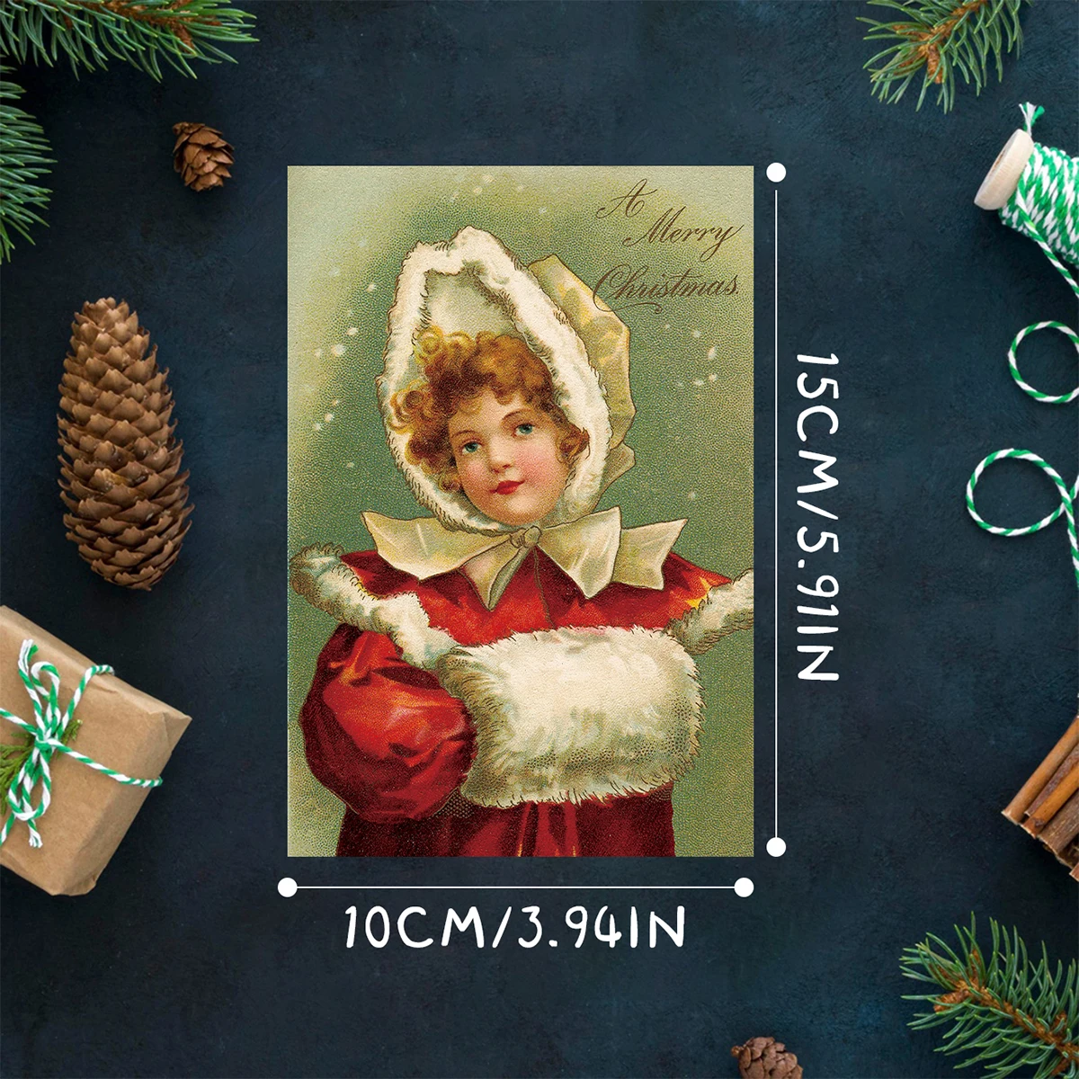 Tarjetas De Felicitación De Navidad Vintage, 12 Piezas Tarjeta De Navidad Postal Tarjetas De Felicitación De Navidad, Tarjetas De Navidad Vintage Tarjetas Postales De Invierno De Navidad Santa Claus