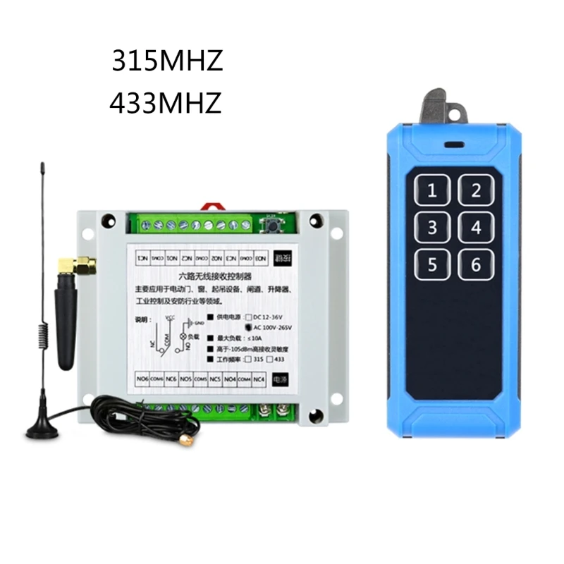 

XXUD Remote Control Wireless 85V 110V 6 Way Receiver 6CH Transmitter