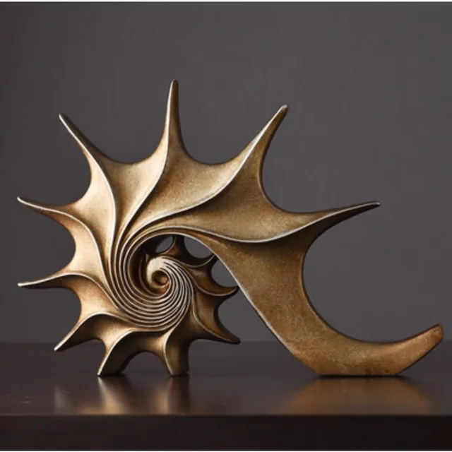 Statue de conque en résine, escargot de mer, Sculptures d'animaux, Figurines artisanales, cadeau de noël, porche, maison, bureau, décoration, ornements 6