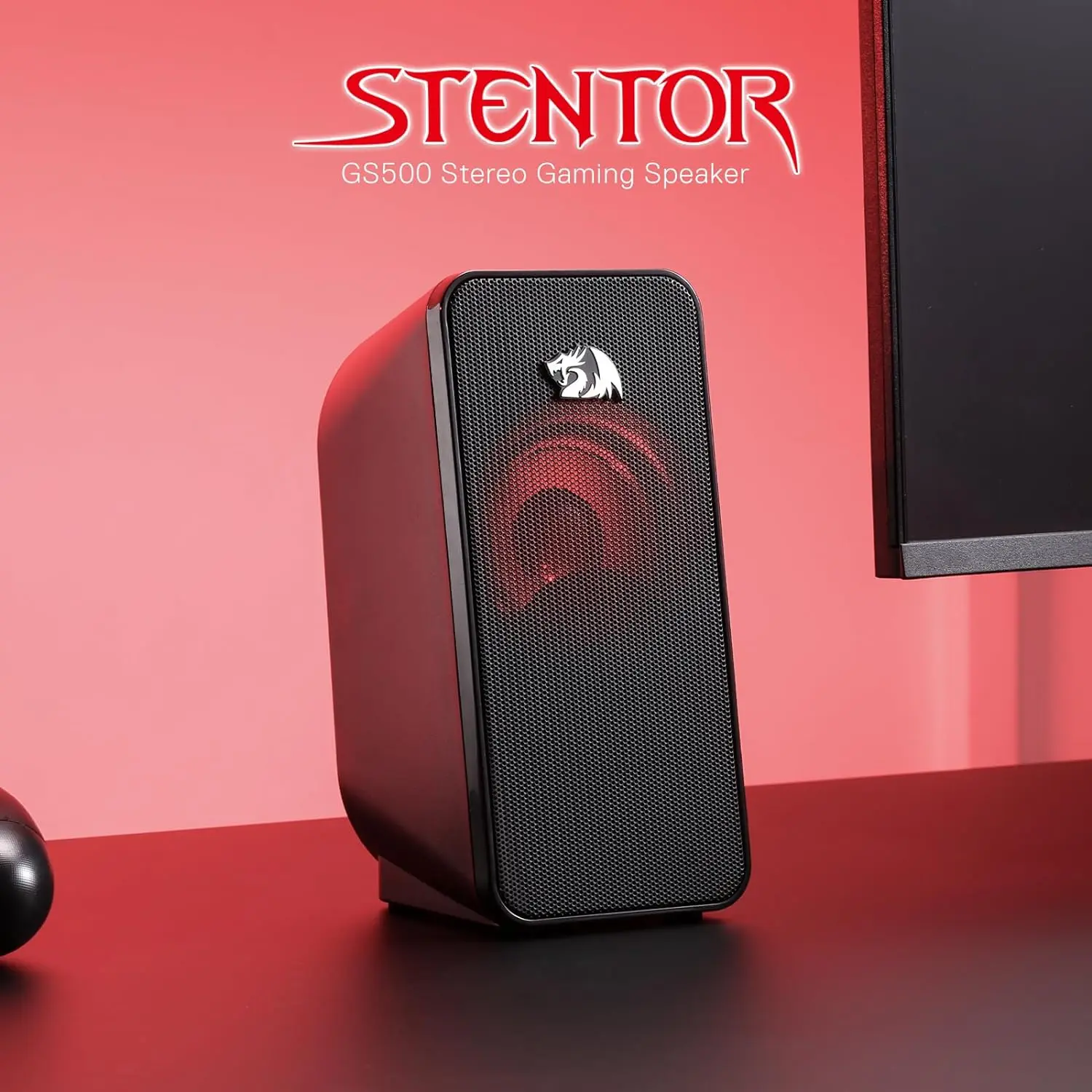 Redragon USB PC 게이밍 2.0 채널 스테레오 데스크탑 컴퓨터 스피커 백라이트, GS500 스텐터