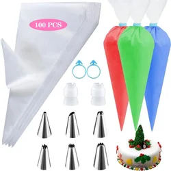 Deluxe Cake Decorating Kit with Reusable Silicone Pastry Tools and Stainless Steel Tips (110PCS)