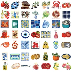 Mediterranean Tomato Aesthetic Waterproof Stickers Set - 50PCS Kawaii Decor for Laptops, Rooms, and Skateboards (100PCS)