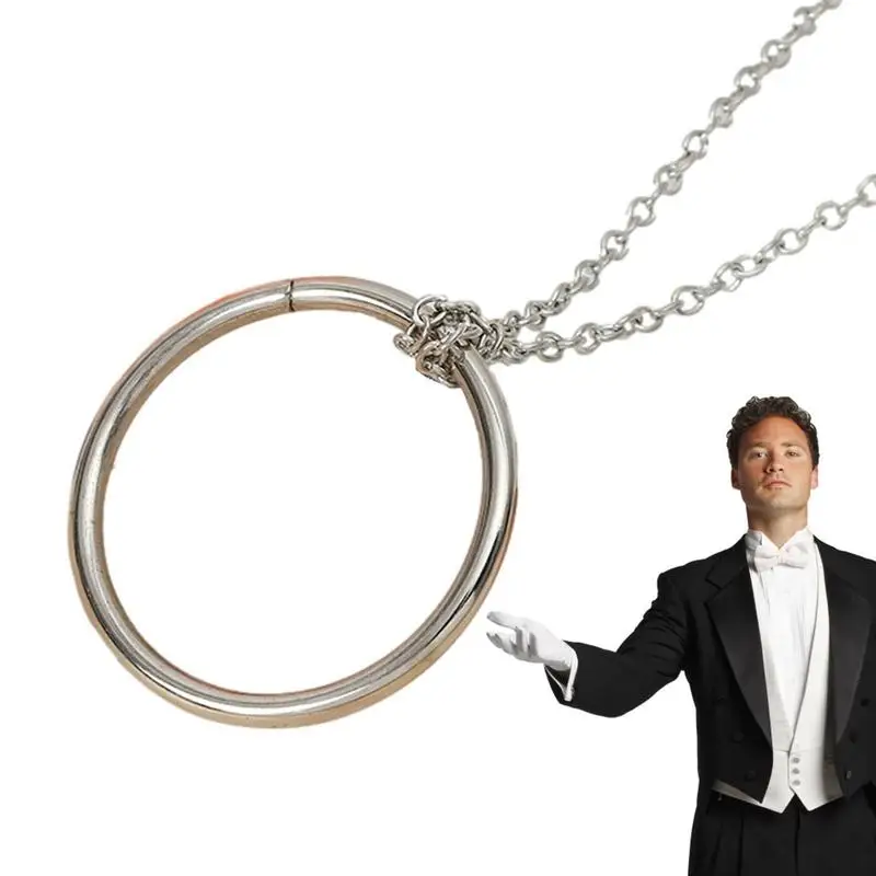 

Magic Ring And Chain Classic Linking Iron Hoops Fun Magic Trick Playing Props Toys Cool Street Close Up Illusion Prop For Stage