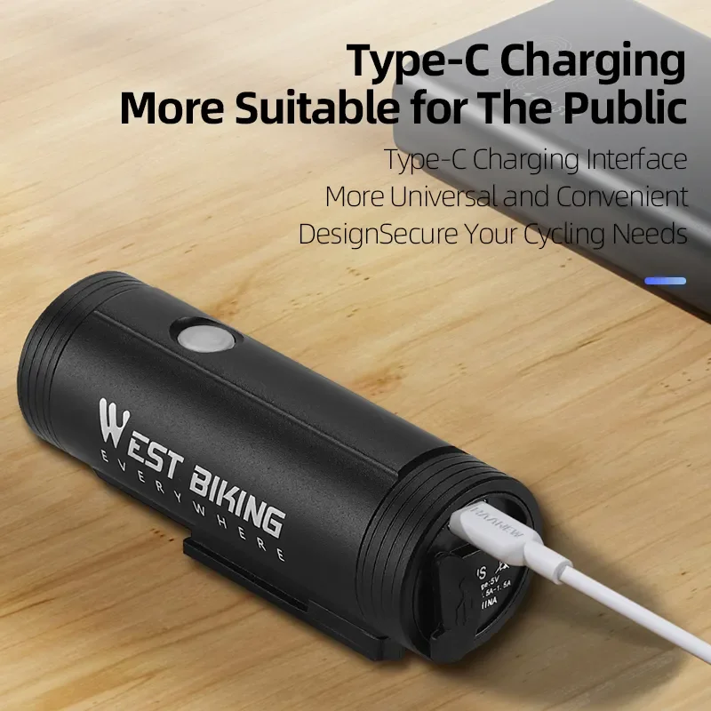 WEST BIKING Bicycle Headlights USB Rechargeable Portable Cycling Flashlight Ultralight Waterproof Lamp MTB Road Bike Front Light